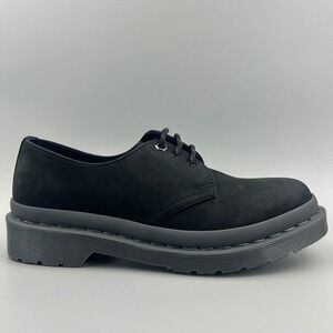 Dr. Martens 1461 Women Size 8 Black Gray Milled Nubuck Leather Oxford Shoes NEW